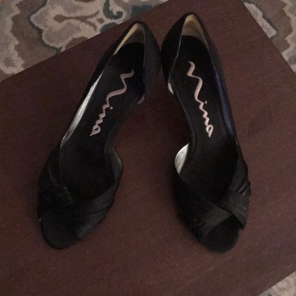 Nina Culver Pump - Black Satin - Picture 2 of 5